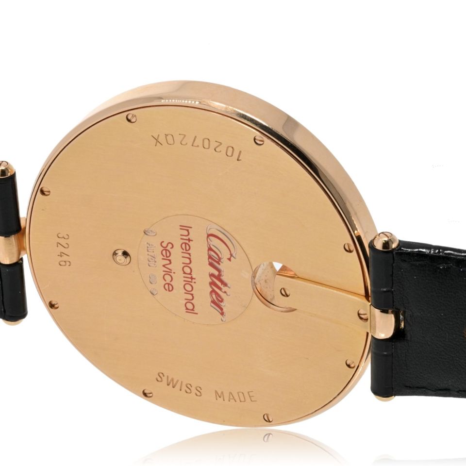 Cartier 18K Rose Gold Captive 55mm Diamond Bezel And Diamond Dial Watch