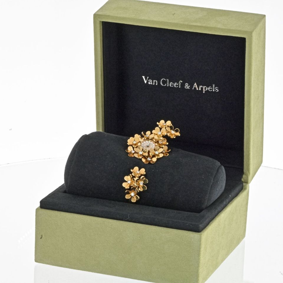 Van Cleef & Arpels 18K Yellow Gold Frivole Secrete Medium Model 35mm Watch