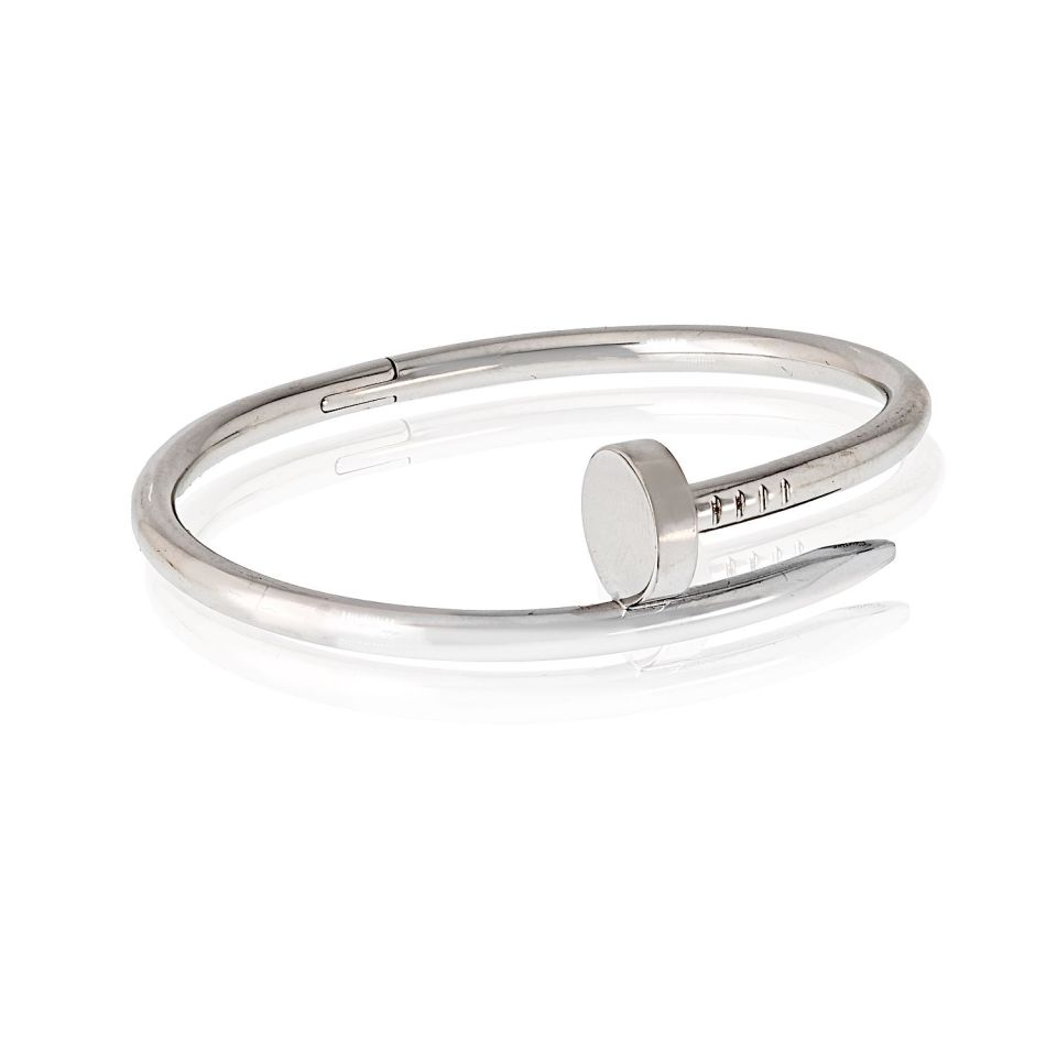 Cartier Juste Un Clou 18K White Gold Size 15 With Pouch Bracelet