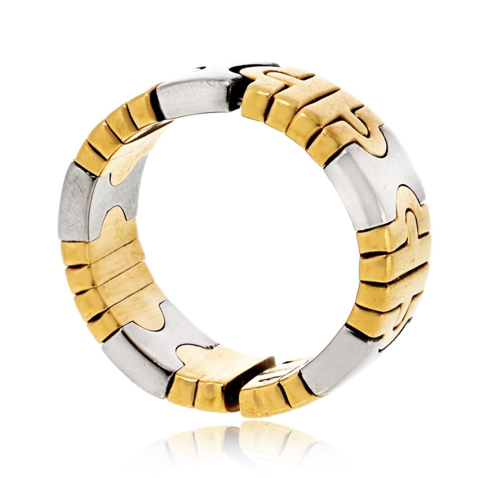 Bvlgari 18K Yellow Gold & Silver Parentesi Ring