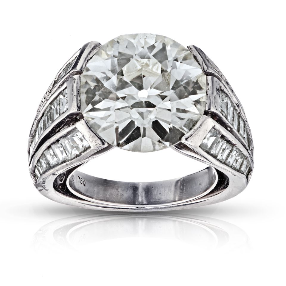 Carvin French 5 carat Old European Cut Diamond M/VS2 GIA Ring
