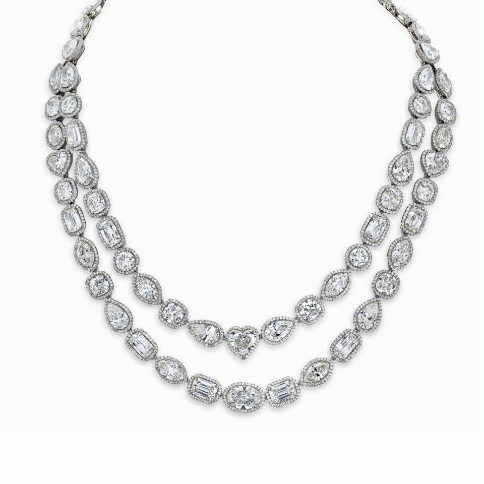 William Goldberg Platinum 63 Carat Diamond Infinity Necklace