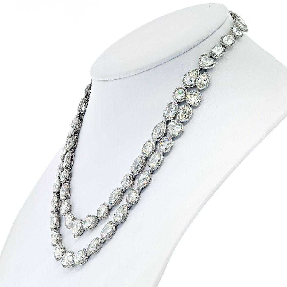 William Goldberg Platinum 63 Carat Diamond Infinity Necklace