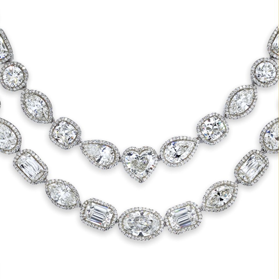 William Goldberg Platinum 63 Carat Diamond Infinity Necklace