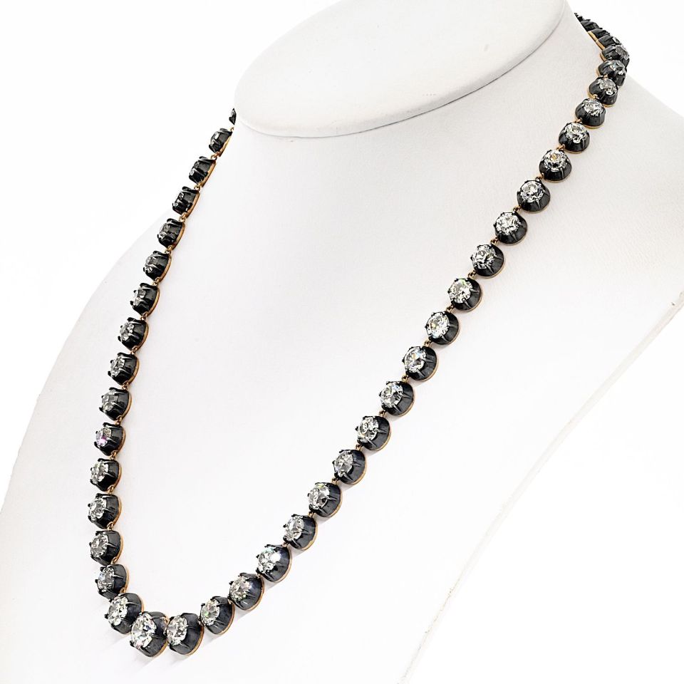 18K Yellow Gold & Silver 46.15cttw Necklace
