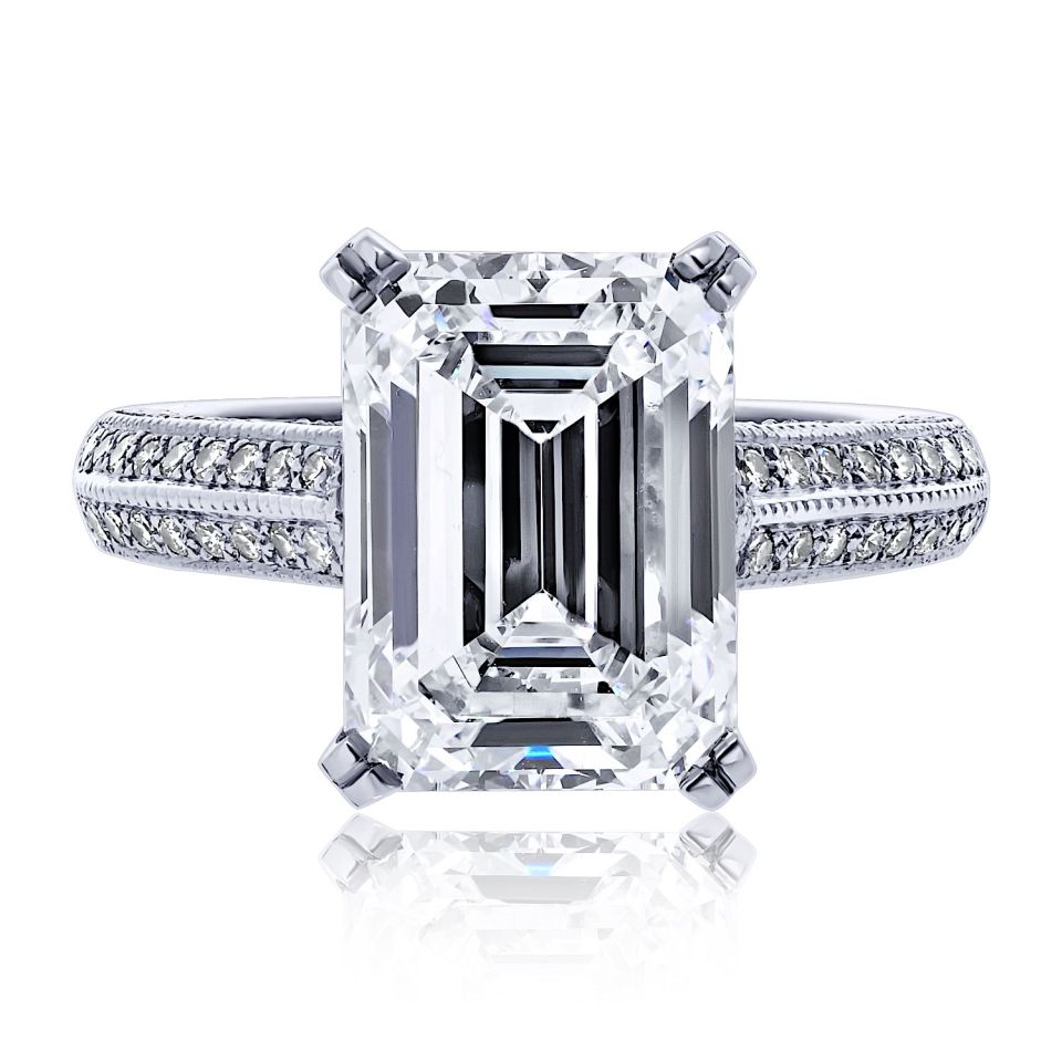 5 carat Emerald Cut Diamond E/VS2 GIA Engagement Ring