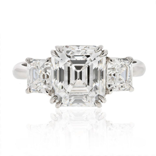 Ascher Cut 3 carat Emerald Cut Diamond D/VVS2 GIA  Ring