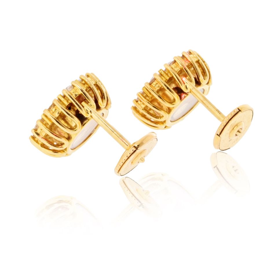 Chopard 18K Yellow Gold Happy Diamond Round 1.20cttw Stud Earrings