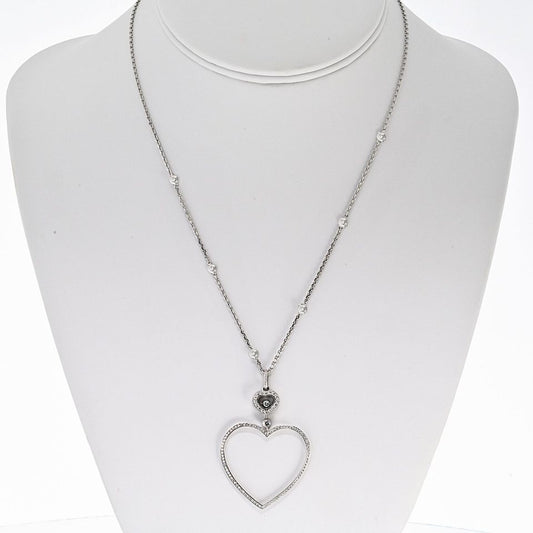 Chopard Happy Diamonds 18K White Gold Happy Diamond Open Heart 0.70cttw Necklace