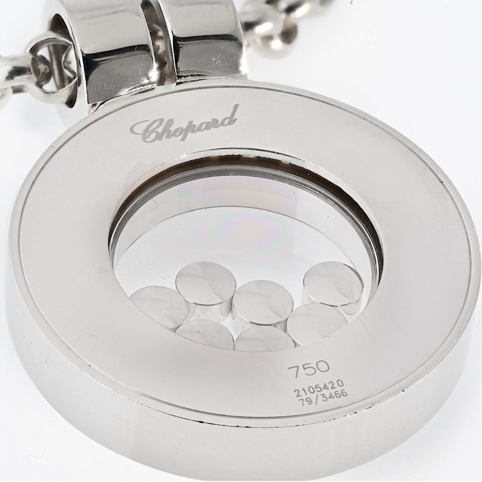 Chopard Happy Diamonds 18K White Gold 2.05cttw Pave Double Row Round Necklace