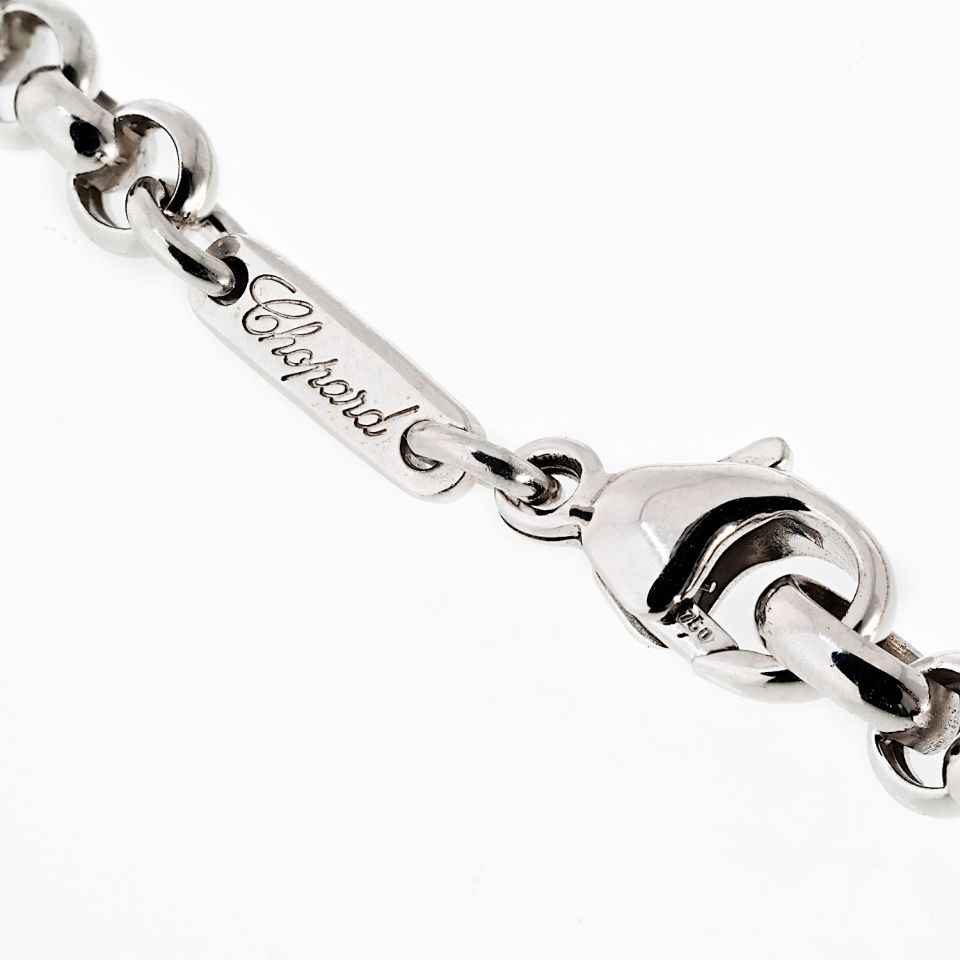Chopard Happy Diamonds 18K White Gold 2.05cttw Pave Double Row Round Necklace