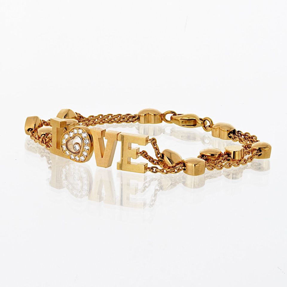 Chopard Happy Diamonds 18K Yellow Gold Love 0.28cttw Diamond Bracelet