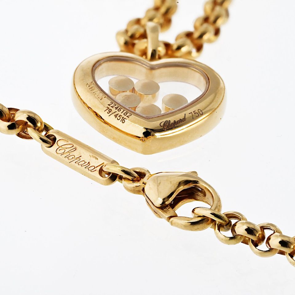 Chopard Happy Diamonds 18K Yellow Gold 0.36cttw Diamond Pave Set Heart Pendant Necklace