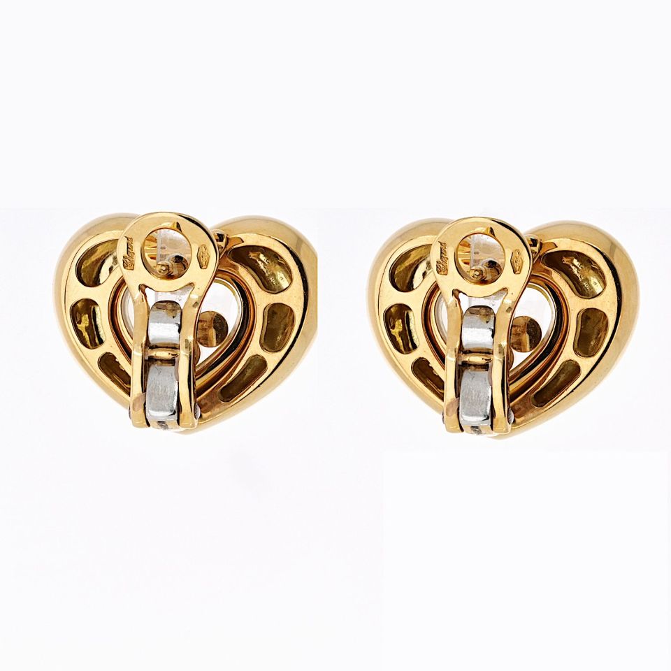 Chopard Happy Diamonds 18K Yellow Gold Three Diamond Floating 0.25cttw Earrings