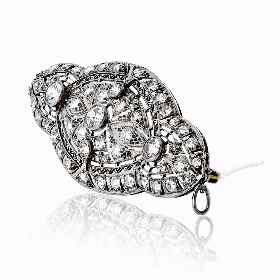 Antique Platinum 3.00cttw Diamond Brooch