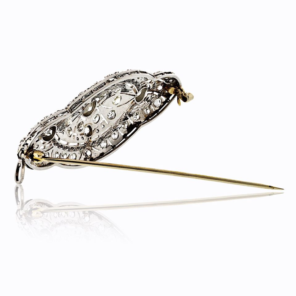 Antique Platinum 3.00cttw Diamond Brooch