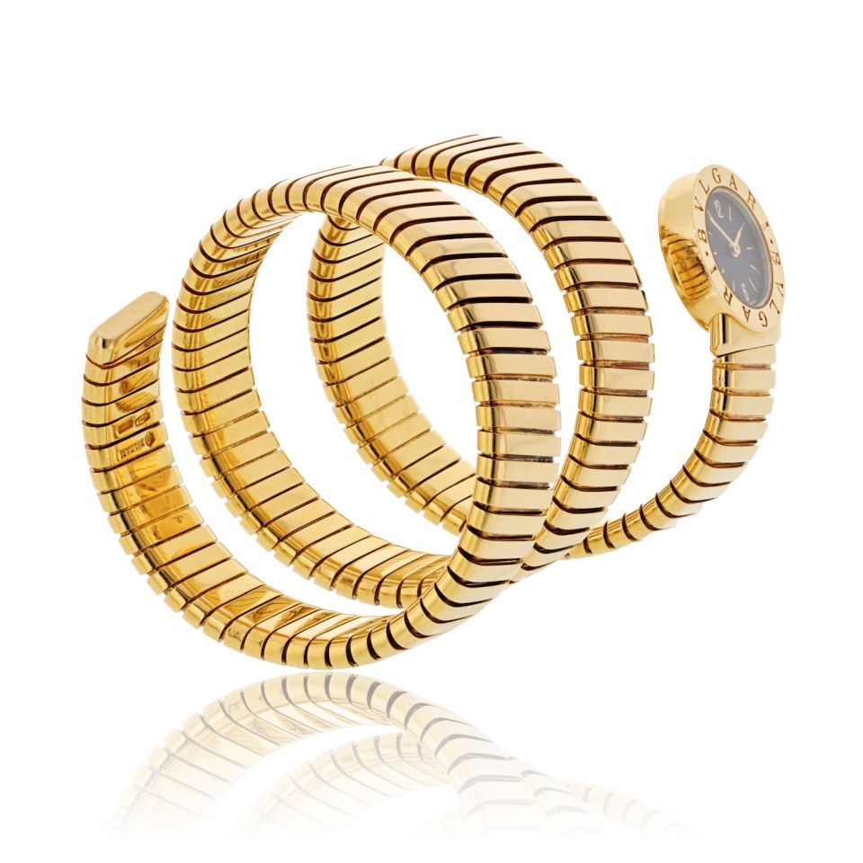 Bvlgari Tubogas 18K Yellow Gold Serpenti BB 19 1 T Watch
