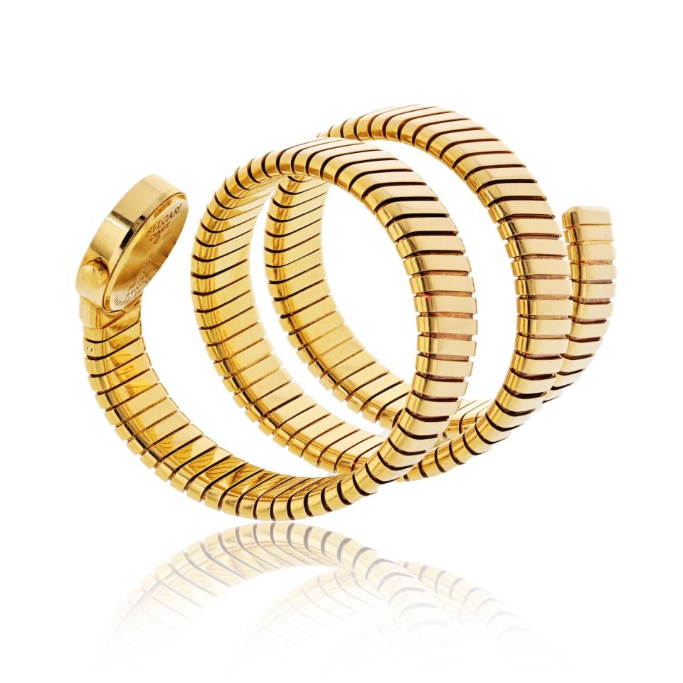Bvlgari Tubogas 18K Yellow Gold Serpenti BB 19 1 T Watch