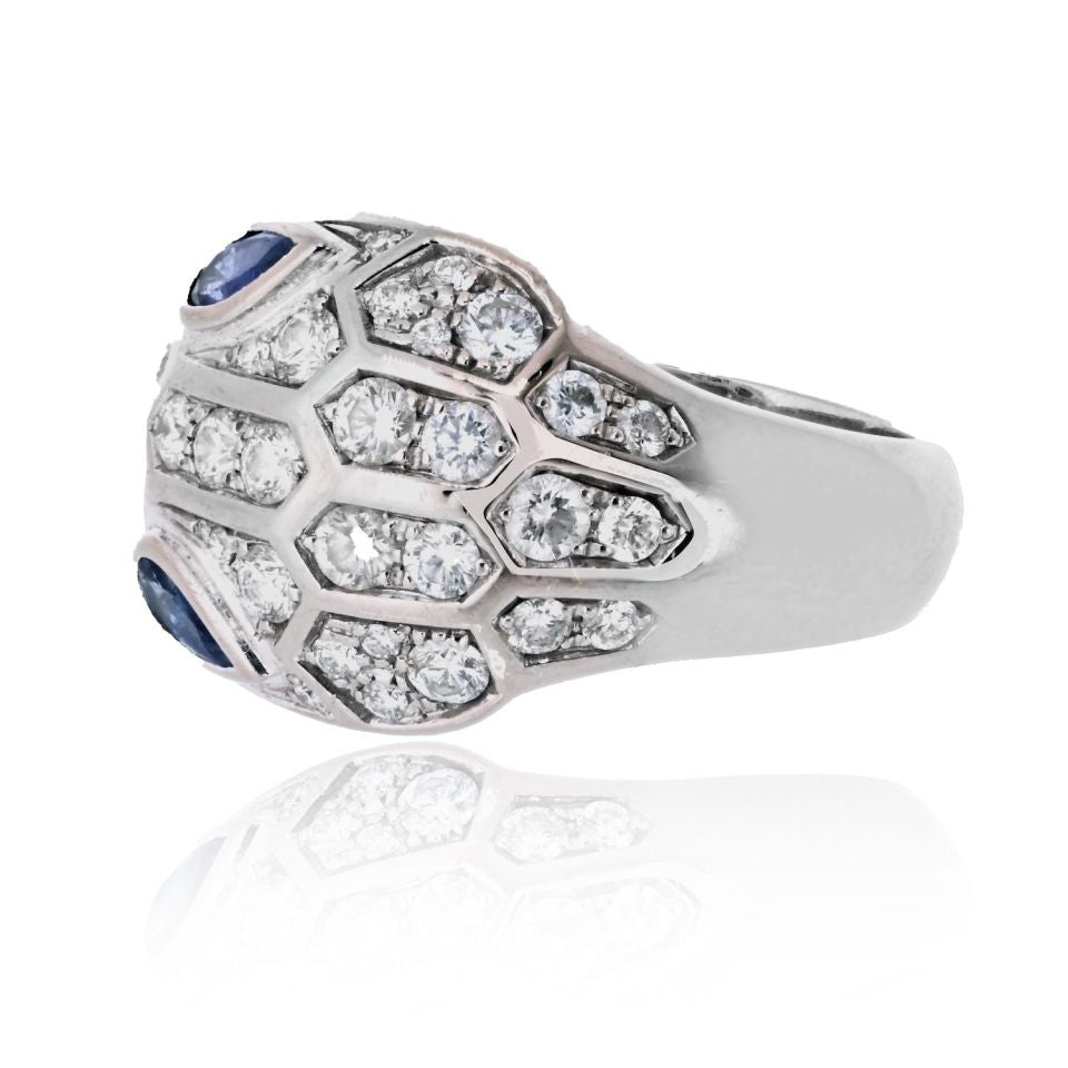 Bvlgari 18K White Gold Vipor Serpenti Diamond Ring