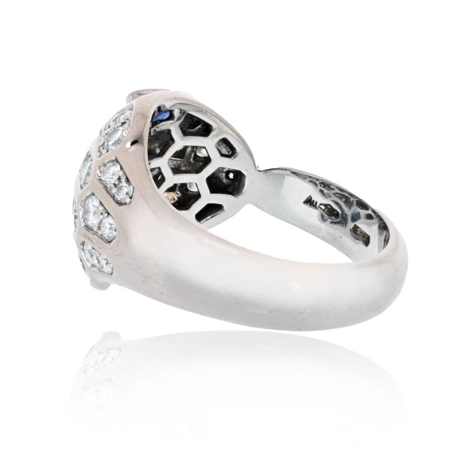 Bvlgari 18K White Gold Vipor Serpenti Diamond Ring