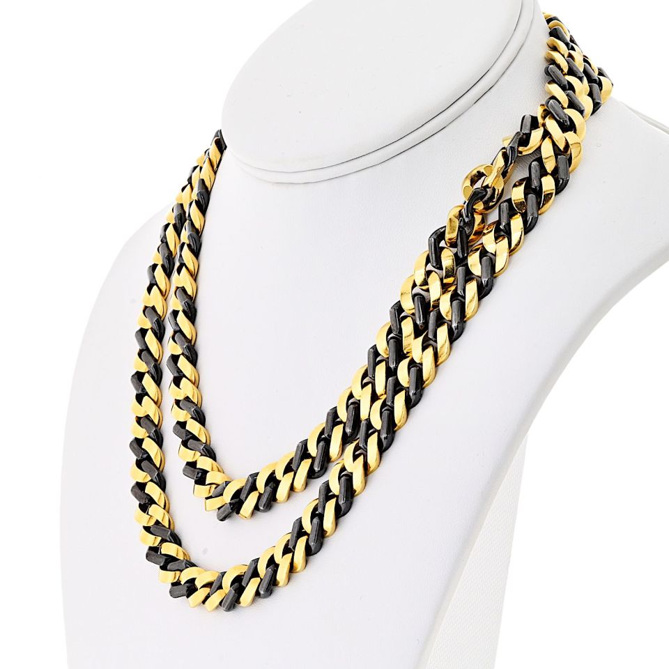 Bvlgari 18K Yellow Gold 34 Inches Curb Link Necklace