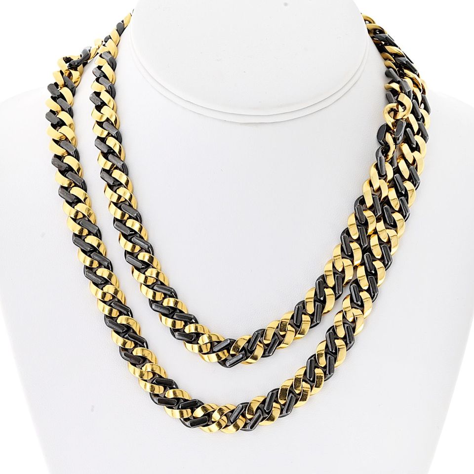 Bvlgari 18K Yellow Gold 34 Inches Curb Link Necklace