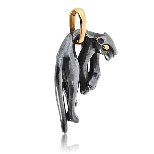 Cartier Panthere 18K Yellow Gold Hematite Panthere Pendant