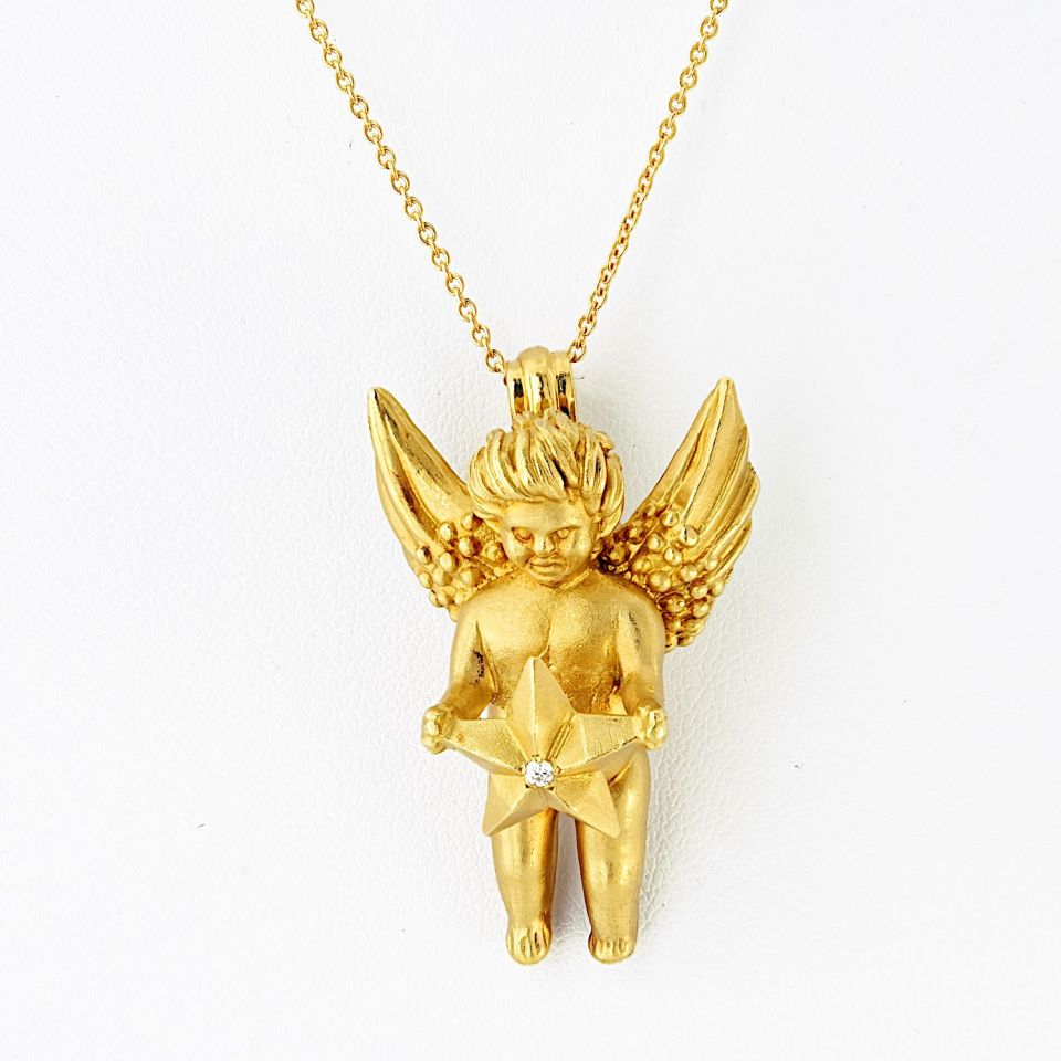 Kieselstein Cord 18K Yellow Gold Angel Charm Pendant
