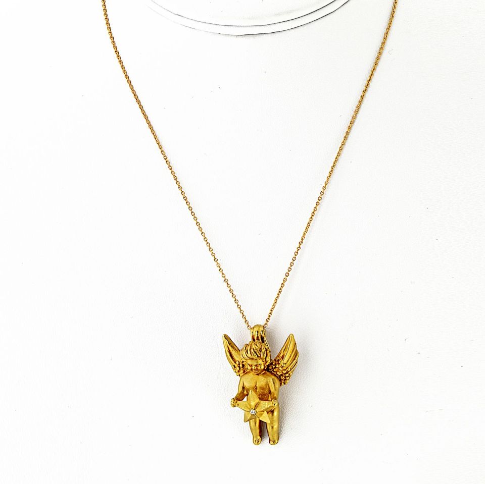 Kieselstein Cord 18K Yellow Gold Angel Charm Pendant