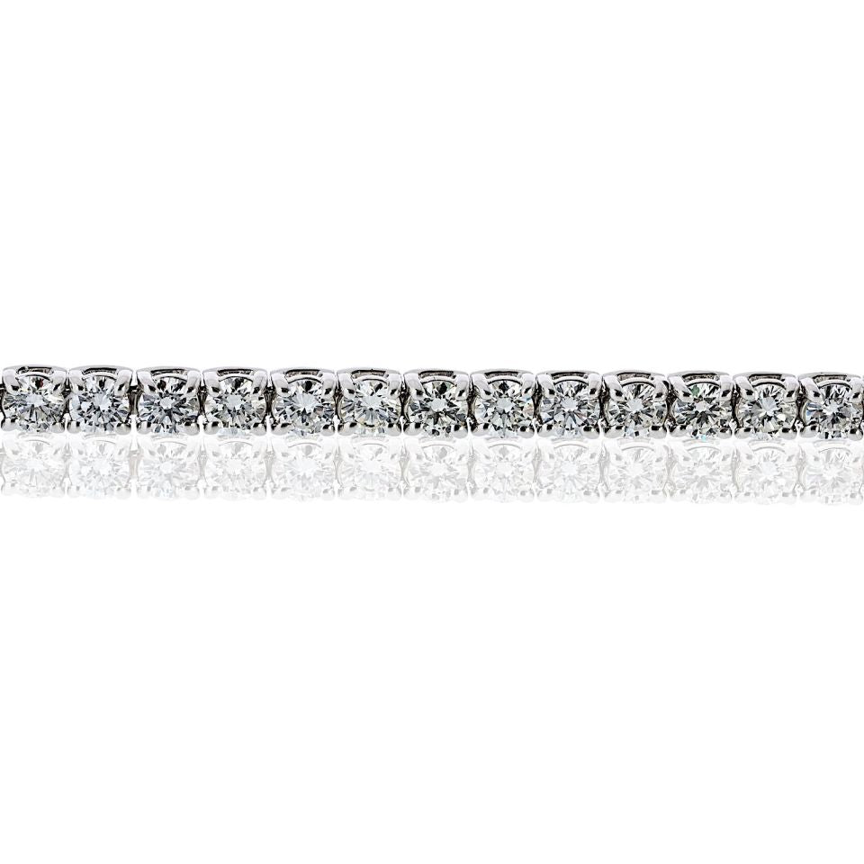 Tennis 14K White Gold 6.37cttw Round Diamond Bracelet