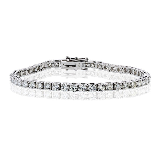Tennis 14K White Gold 6.37cttw Round Diamond Bracelet