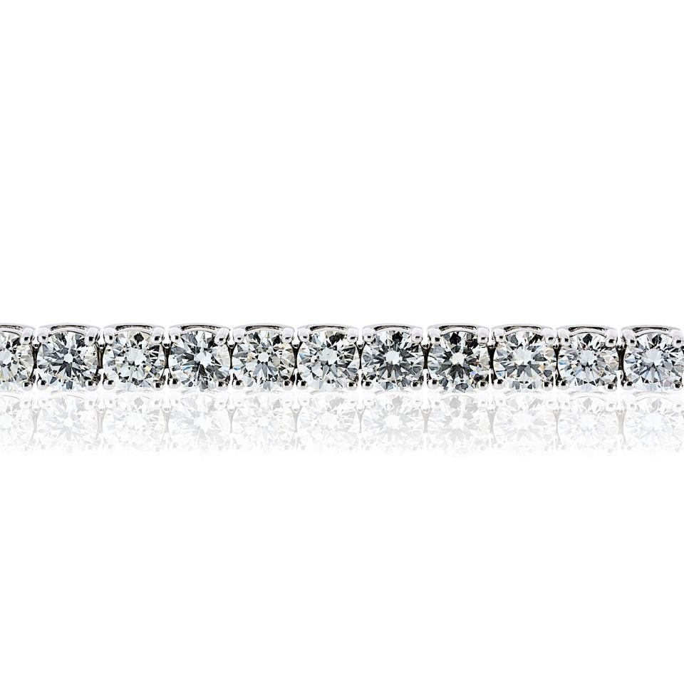 Tennis 14K White Gold 14.02cttw Round Cut Natural Diamond Tennis Bracelet