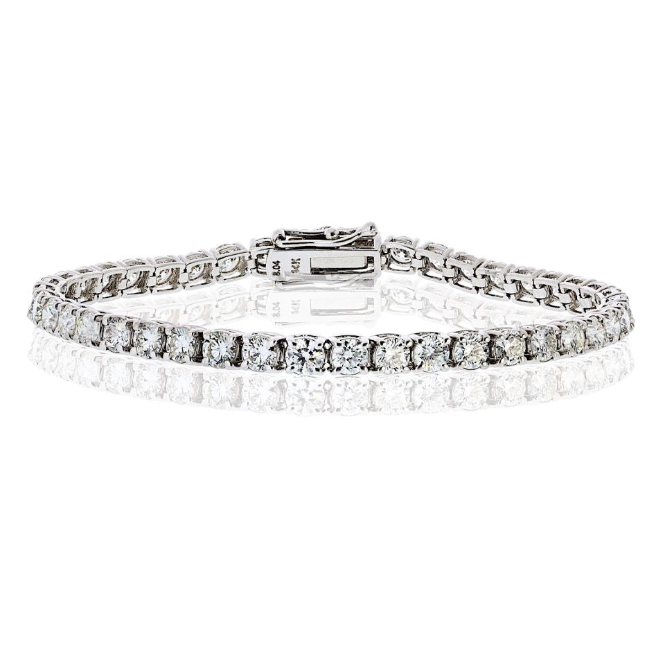 14K White Gold 8.04cttw Diamond Tennis Bracelet