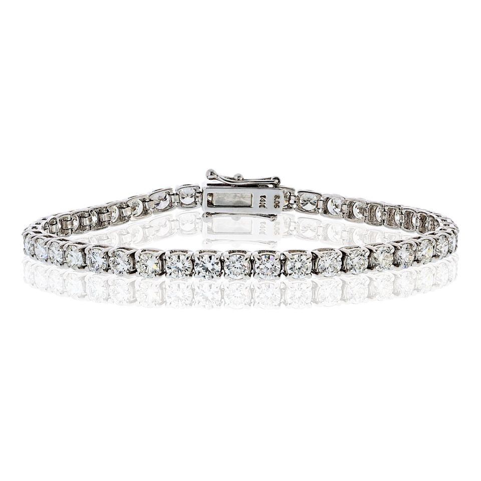 14K White Gold 8.06cttw Diamond Tennis Bracelet