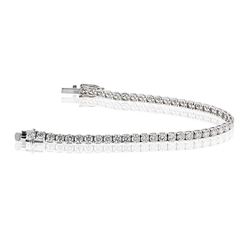14K White Gold 7.01cttw G-H VS2 Tennis Bracelet
