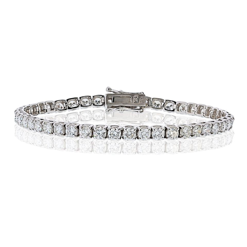 14K White Gold 7.01cttw G-H VS2 Tennis Bracelet