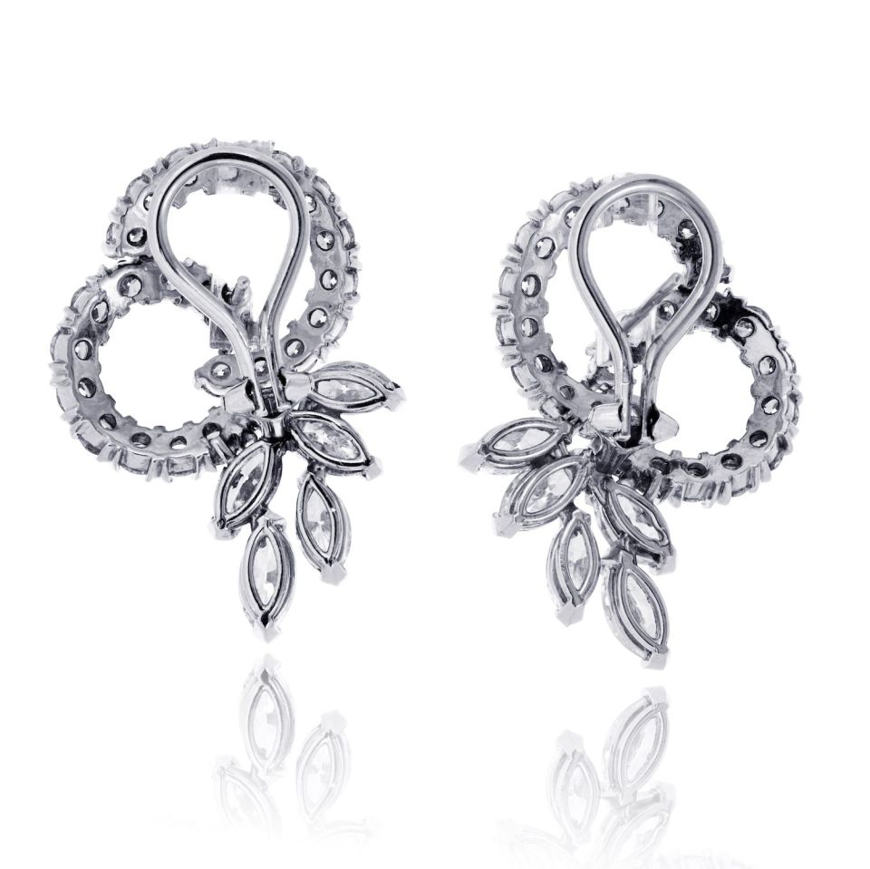 14K White Gold 4.50cttw Diamond Eastate Earrings