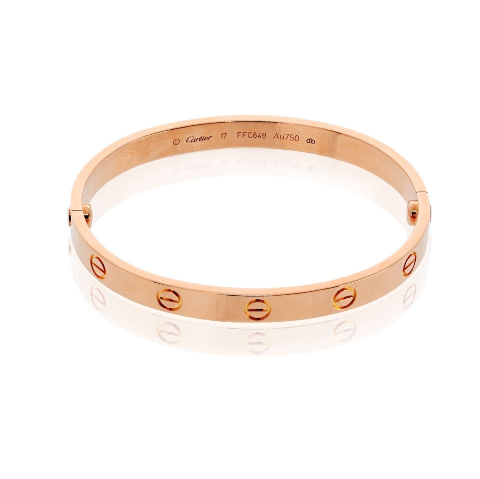 Cartier Love 18K Rose Gold  Size 17 Bracelet