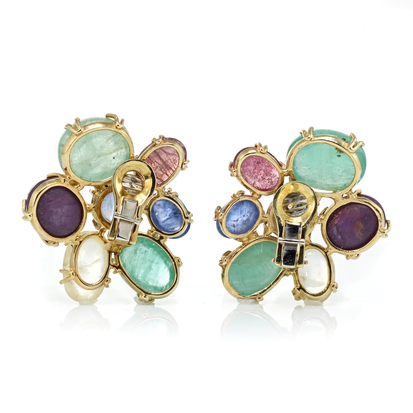 Seaman Schepps Multi Gems 18K Yellow Gold Necklace & Earrings Jewelry Set
