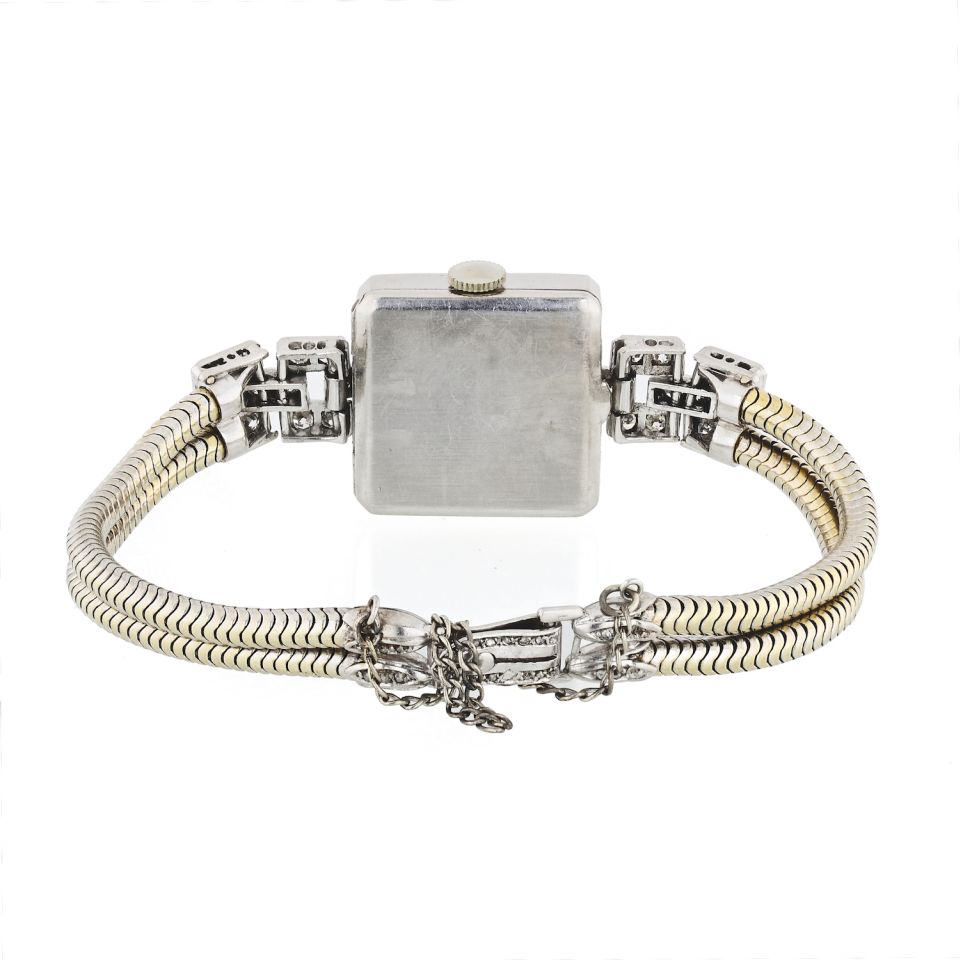 1920's Platinum Art Deco 5.86cts Diamond Watch