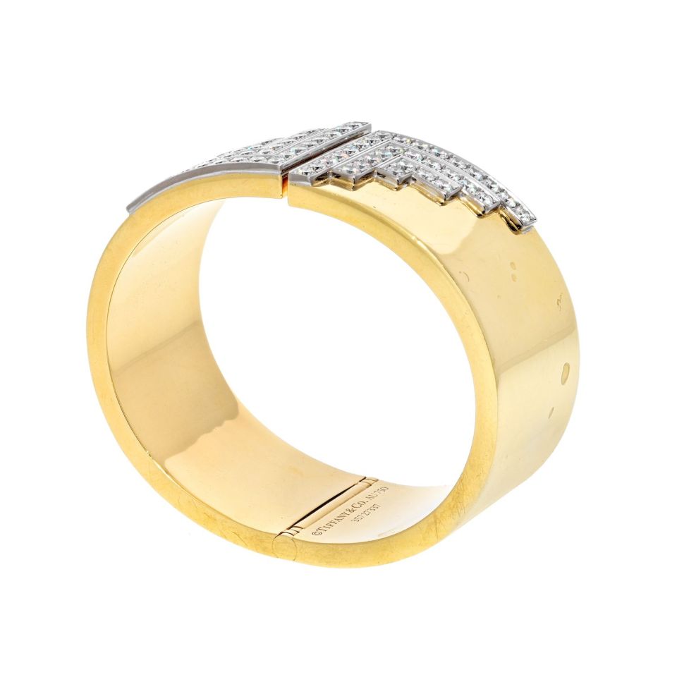Tiffany & Co. 18K Yellow Gold 4.80 Carat Diamond Cuff Bracelet