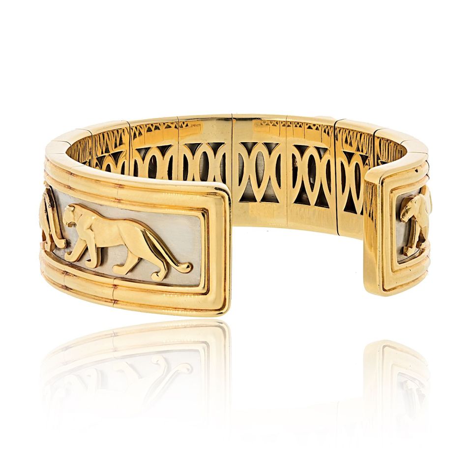 Cartier 18K Yellow Gold Walking Panthere Bracelet
