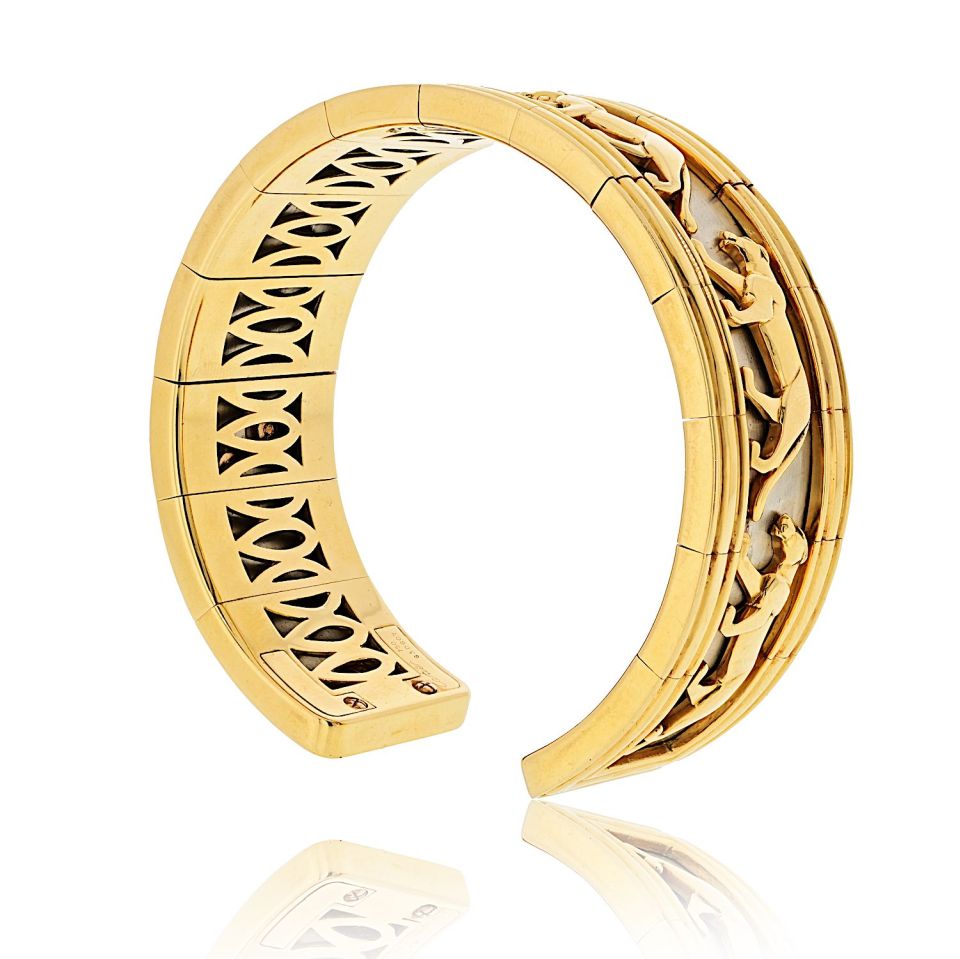 Cartier 18K Yellow Gold Walking Panthere Bracelet