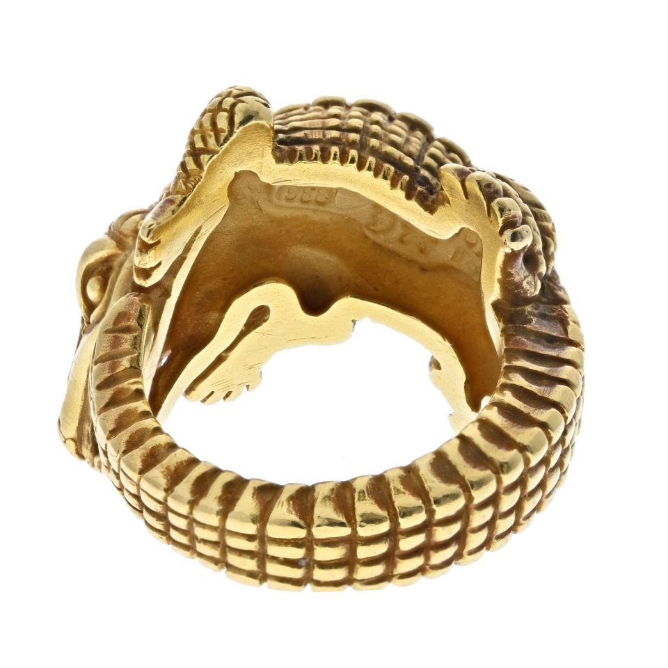 Kieselstein Cord 18K Yellow Gold Alligator Wrap Ring