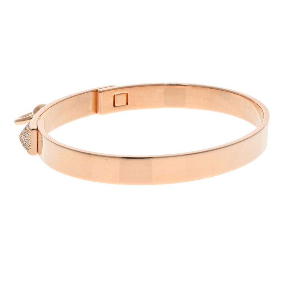 Hermes 18K Rose Gold Collier De Chien Bracelet