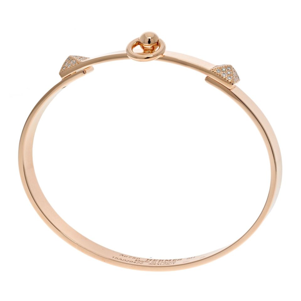 Hermes 18K Rose Gold Collier De Chien Bracelet