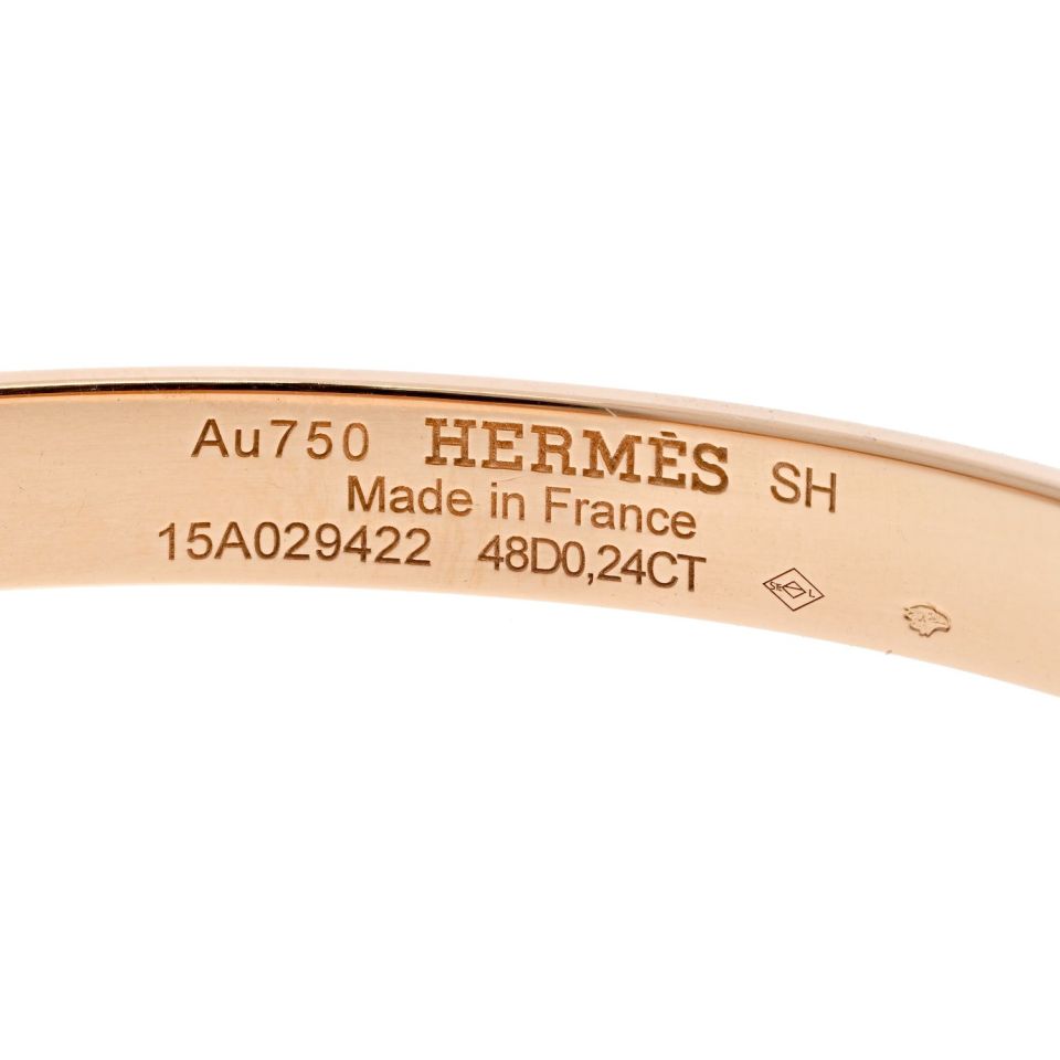 Hermes 18K Rose Gold Collier De Chien Bracelet