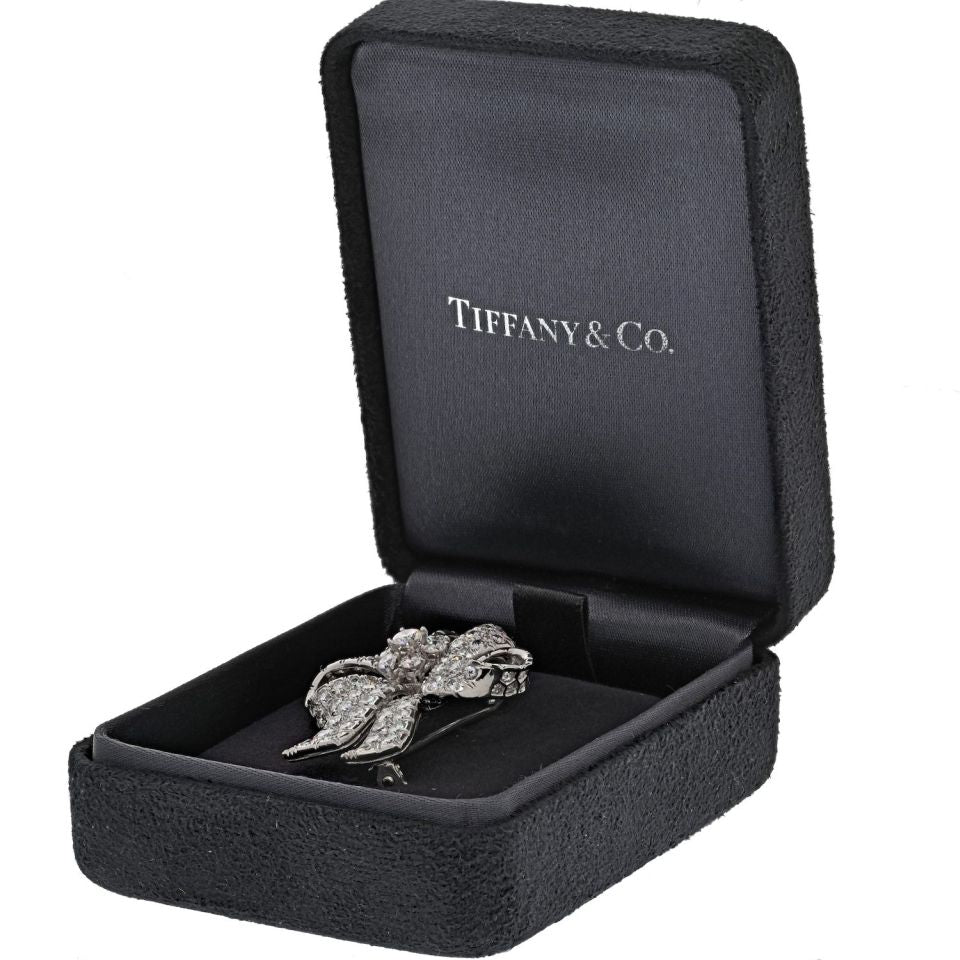 Tiffany & Co. Platinum 6.00 Carat Diamond Bow Ribbon Ladies Brooch