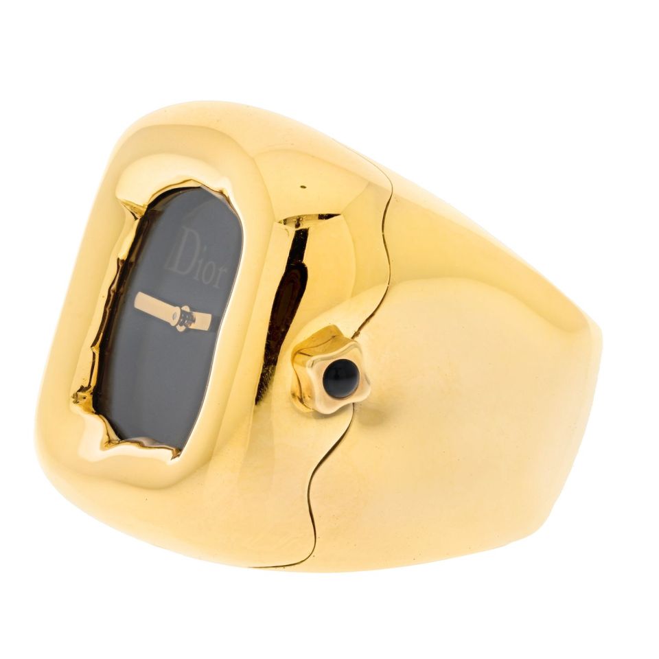 Christian Dior 18K Yellow Gold Nougat Watch Ring