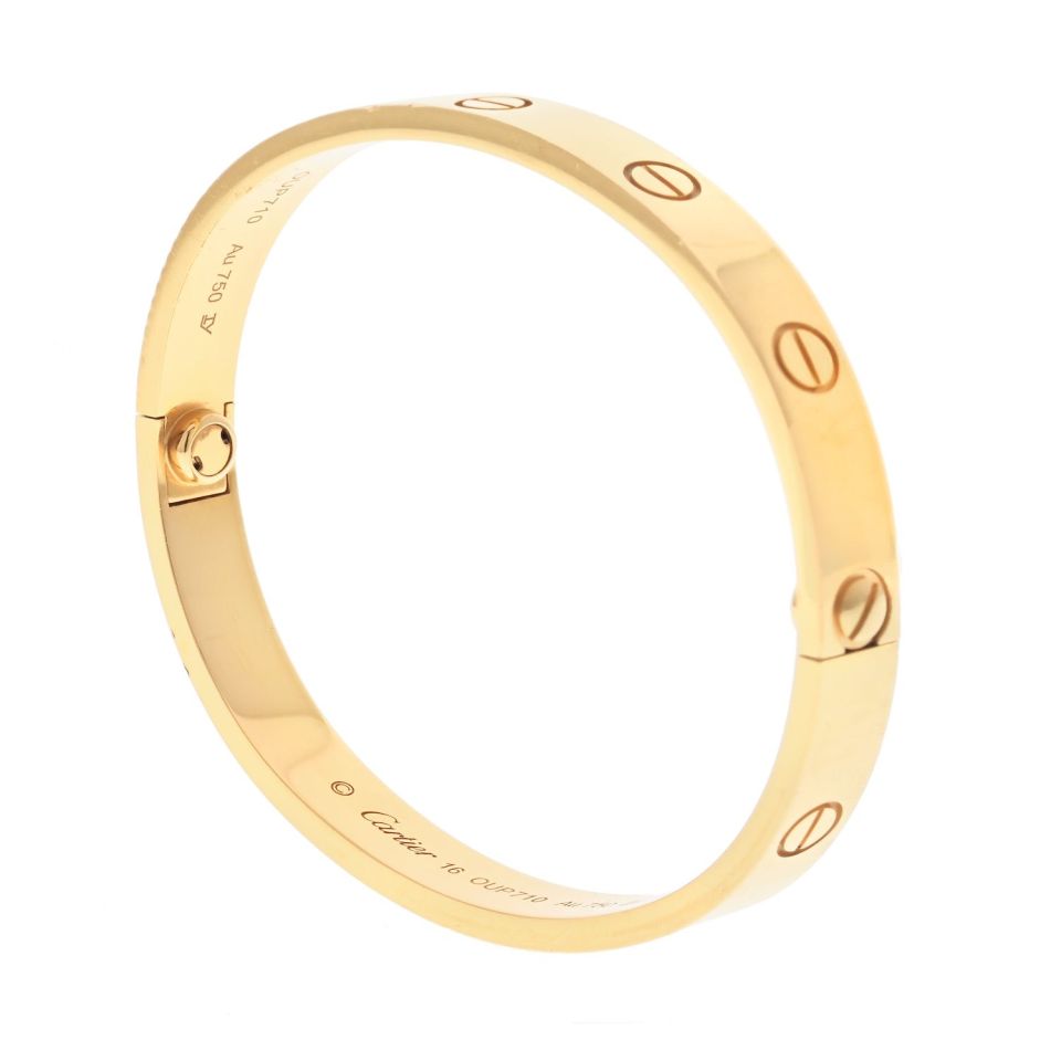 Cartier Love 18K Yellow Gold Love Bangle Size 16 Bracelet